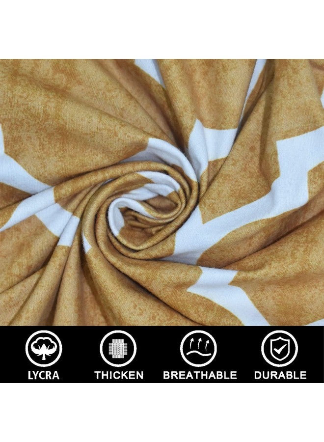AMAZE ATTIRES غطاء مقعد كرسي طعام بحجم عالمي من AMAZE ATTIRES مجموعة من 6 قطع قابلة للغسل بسهولة وقابلة للتمدد ومريحة لديكور غرفة الطعام (أصفر) - Image 3