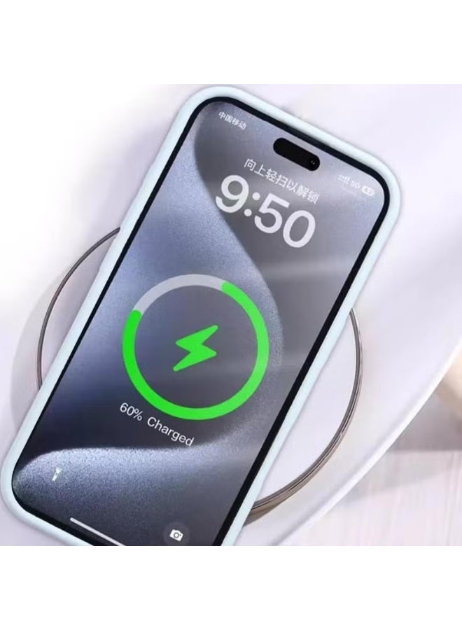 سيليكون غطاء حماية مغناطيسي فاخر باللون الوردي لهاتف iPhone 17 متوافق مع سلسلة iPhone - مقاوم للصدمات، نحيف، ناعم الملمس مع دعم الشحن اللاسلكي المغناطيسي - Image 3