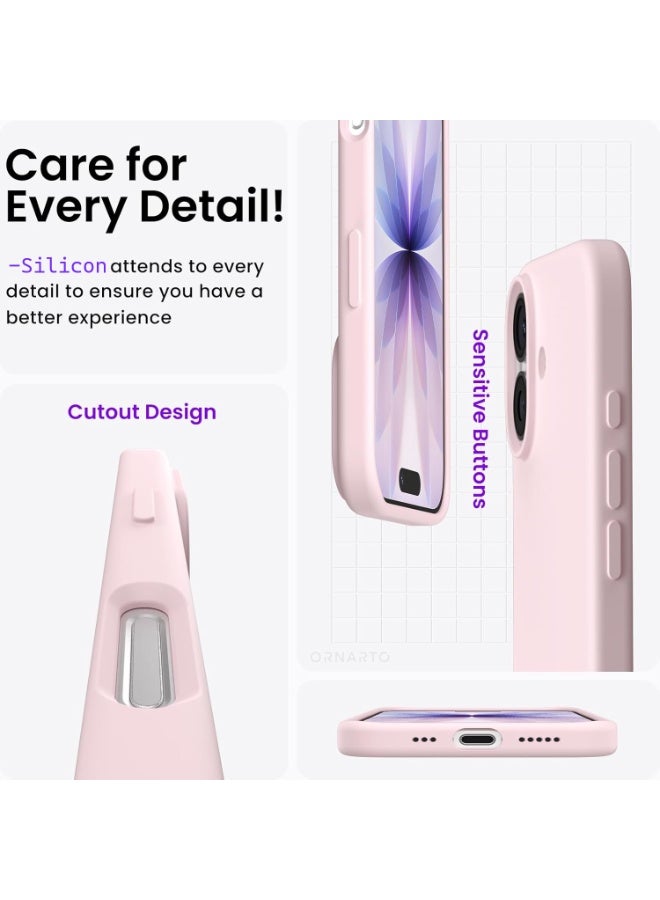 سيليكون غطاء حماية مغناطيسي فاخر باللون الوردي لهاتف iPhone 17 متوافق مع سلسلة iPhone - مقاوم للصدمات، نحيف، ناعم الملمس مع دعم الشحن اللاسلكي المغناطيسي - Image 4