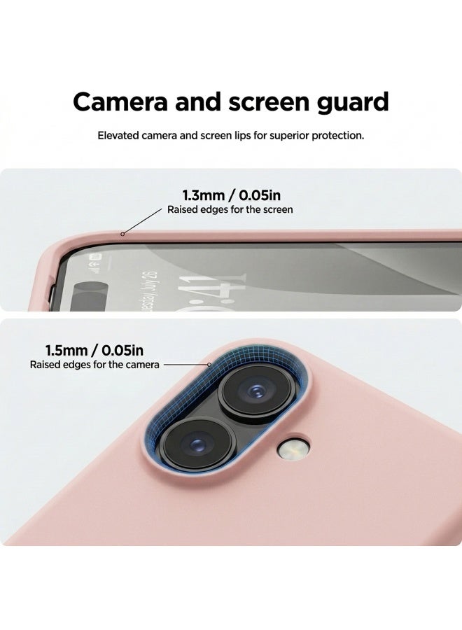 سيليكون غطاء حماية مغناطيسي فاخر باللون الوردي لهاتف iPhone 17 متوافق مع سلسلة iPhone - مقاوم للصدمات، نحيف، ناعم الملمس مع دعم الشحن اللاسلكي المغناطيسي - Image 3