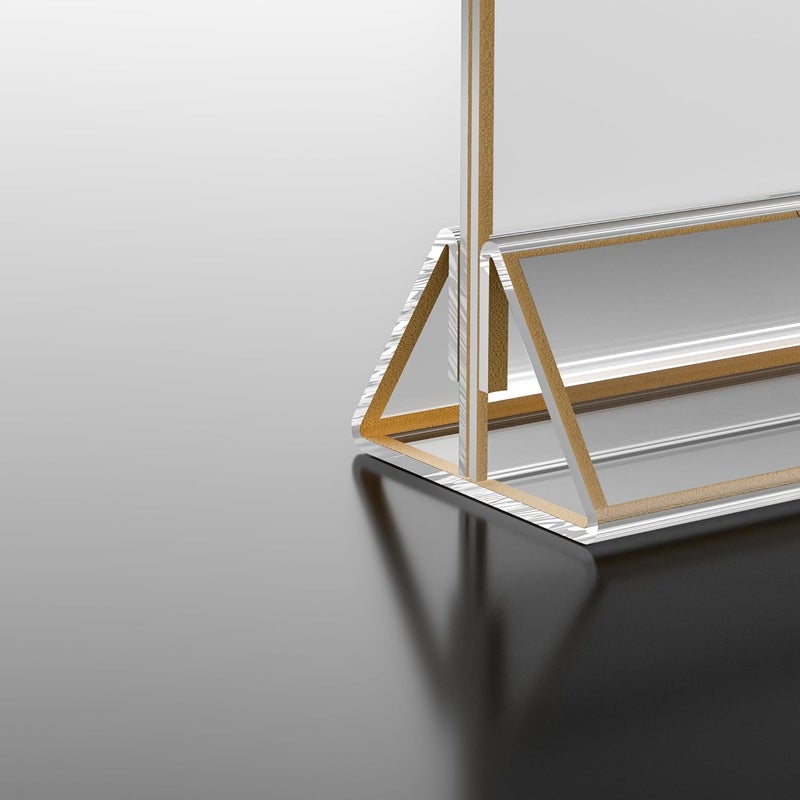 Sezanrpt Acrylic Table Numbers Wedding 5x7 Vertical 4 Pack, Gold Menu Card Holder, Clear Table Top Display - Image 5