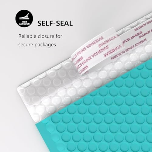 oceanite 10 x 13 Inch Bubble Mailer 40 Pack, Waterproof Padded Envelopes with Strong Self-Seal Adhesive, Cushioning Shipping Bags with Bright Color for Small Business - Minty Blue - Image 4