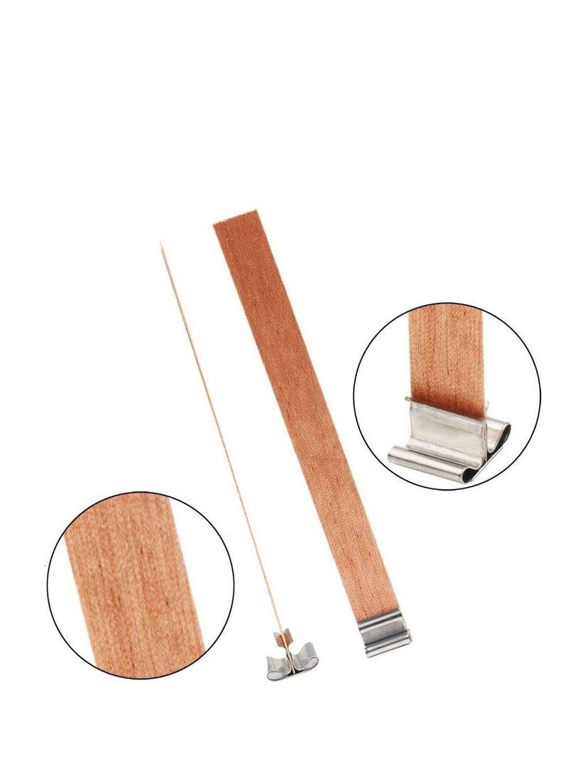 Y&D Wood Wicks Kit for Candle Making,100 Pcs Wooden Smokeless, Natural Environmental Friendly Cores with & Centering Tool Making DIY Craft  - Image 2