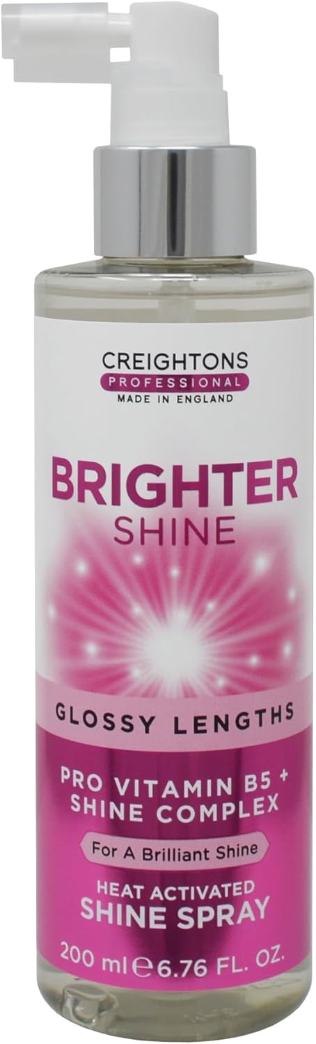 Creightons Professional Brighter Shine Heat Activated Styling Spray 200ml Hair Shine with Pro Vitamin B5 Amino Acids Heat Activated for Radiant Glossy Hair