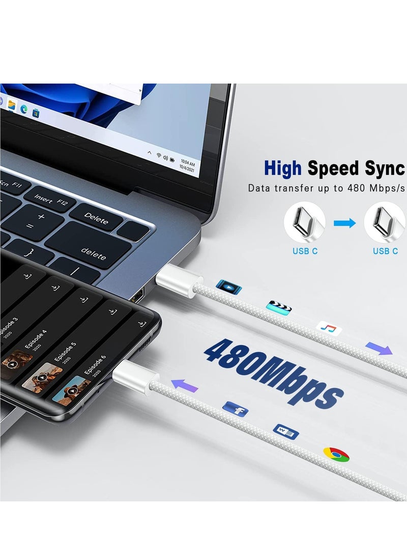 2Pack for Apple USB C to USB C Charging Cable ,Fast Charger Cord for iPhone 15/15 Pro/15 Plus/15 Pro Max, for MacBook Pro/2019/18/17/16,for IPad Air 4/5/Mini 6/Pro 12.9/11 USB Type C - Image 4