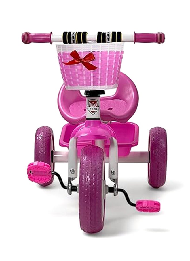 AL BADER Kids Three Wheel Tricycle, 3 Wheel Bike With Double Basket, Toddler Balance Bike For 2-4 Years, Kids Balance Trike, Pink  - Image 2