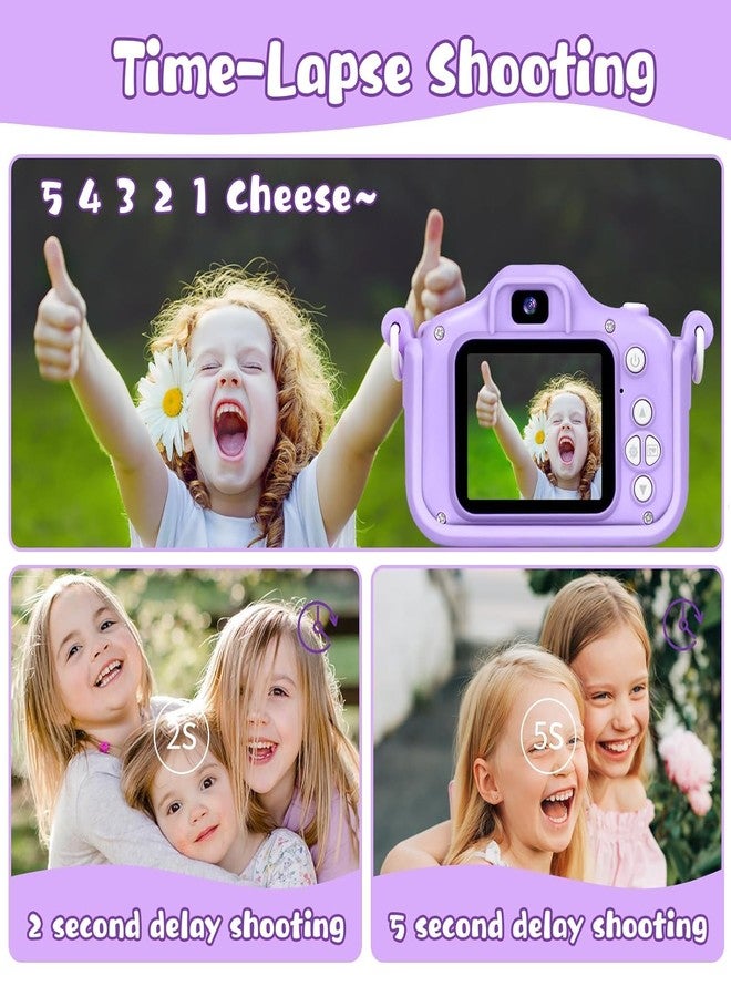 RahiGlow Upgraded 48MP Kids Camera for Girls Boys 3-12, Video Selfie Camera-Christmas Birthday Gift for Toddler, HD Digital Camera Toy for Child with 32GB SD Card & Silicone Cover (Purple) (Purple) - Image 5