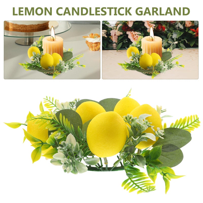 2pcs Artificial Garland Candle Spring Table Decoration Farmhouse Style Faux Floral Wreath For Wedding Centerpiece - Image 3