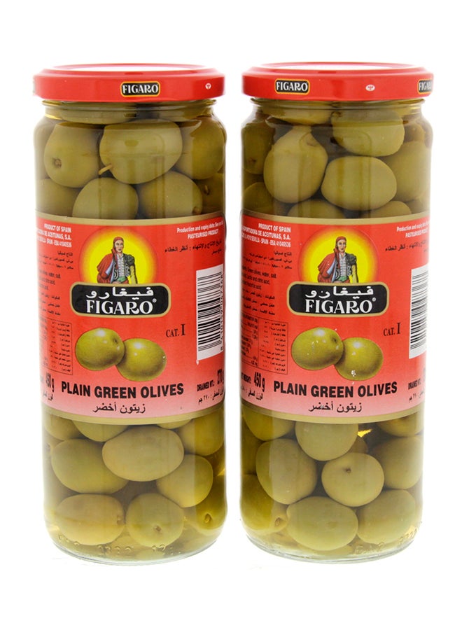 Figaro Plain Green Olives 450gm Pack Of 2 - Image 1