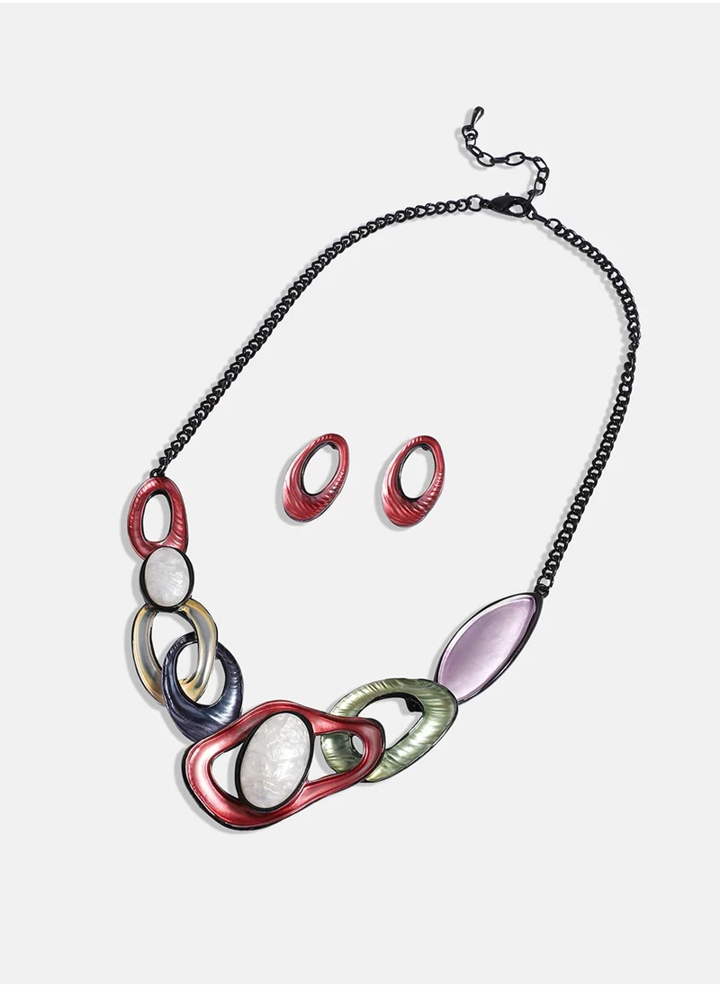 SOHI Abstract Stone Jewellery Set