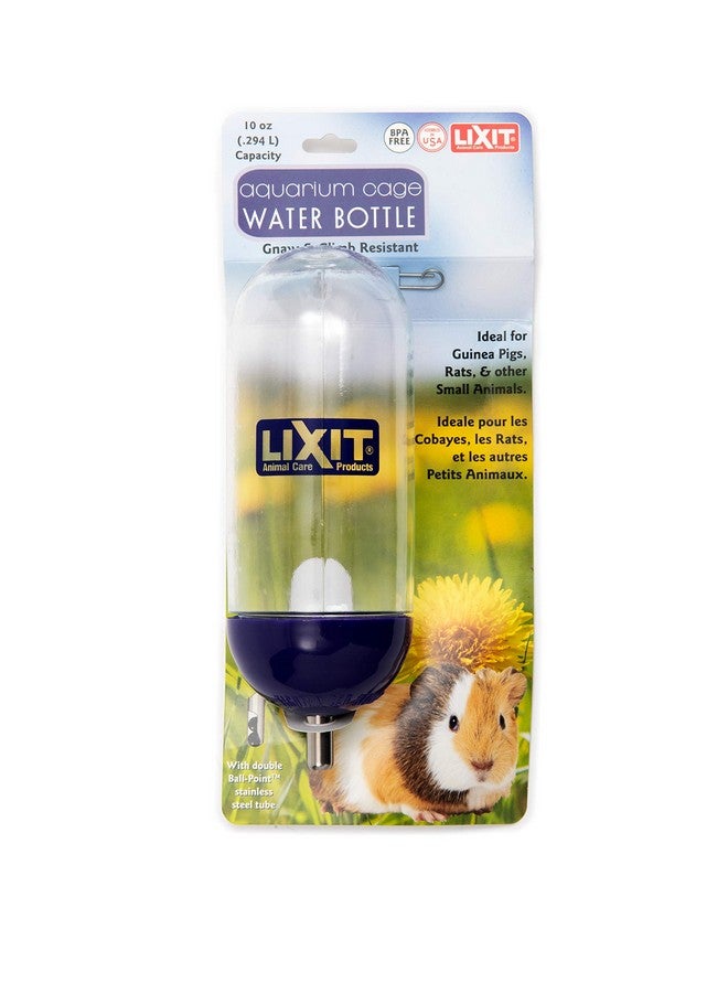 Lixit Aquarium Cage Food Hopper Bowl for Hamster Mice, and Other Small Animals. (10oz Water Bottle) - Image 1