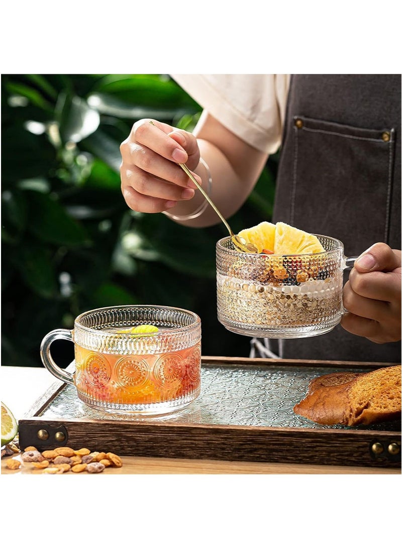 أبوستيم طقم أكواب زجاجية سعة 400 مل مكون من 4 قطع (بما في ذلك الكوب والغطاء)، كوب دقيق الشوفان، كابتشينو كلاسيكي، كوب قهوة كبير للشاي، عصيدة، حليب، دقيق الشوفان - Image 4