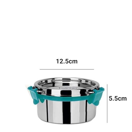 PDDFALCON EcoNxt Stainless Steel Lunch Box Set,100% Leak-Proof Microwave-Safe, BIS Certified, Jindal Seal & Made in India Lunch Box-Sea Green (400ml) - Image 2