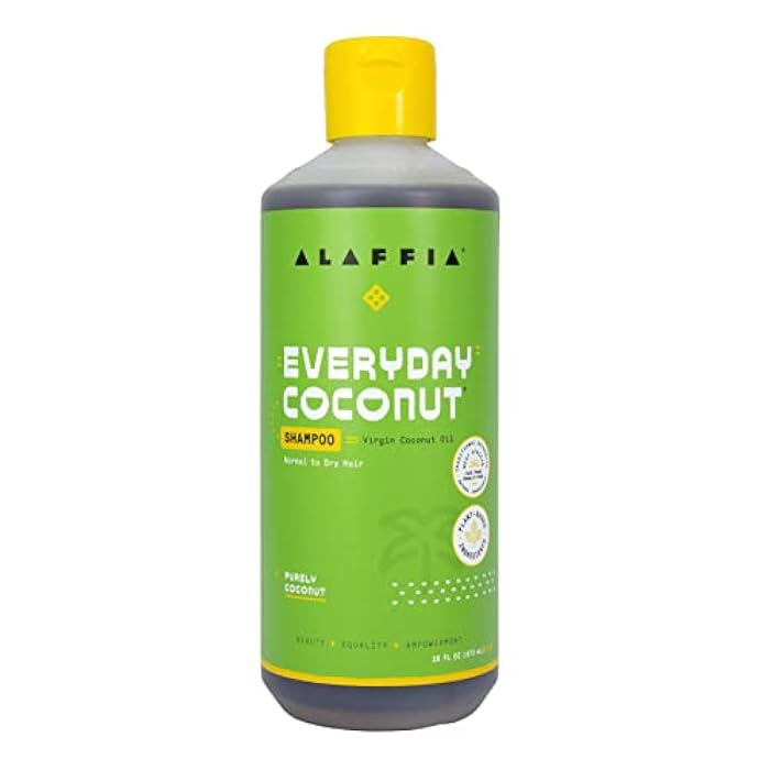 Alaffia Hair Care, Everyday Coconut Shampoo, Gentle & Hydrating Daily Cleansing, Wavy & Curly Hair Products, Vitamin E, Virgin Coconut Oil, Ginger Extract, 16 Fl Oz - Image 1