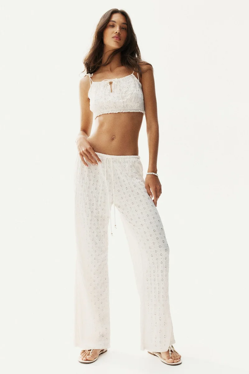 H&M Lace-look drawstring trousers