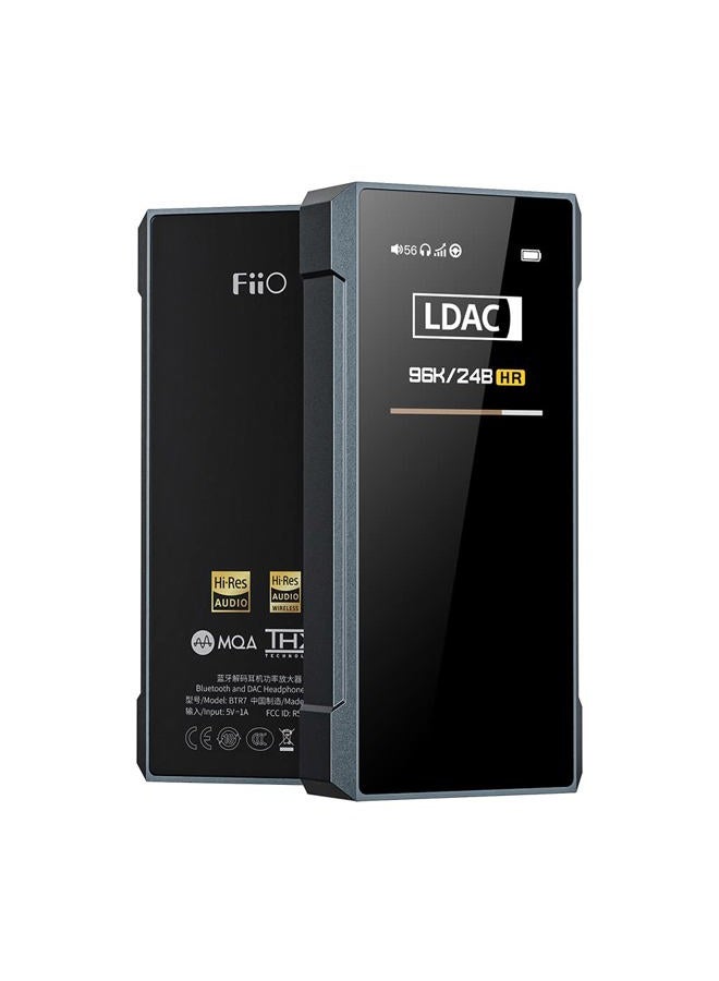 FiiO مضخم سماعات BTR7 مستقبل بلوتوث عالي الدقة DAC محمول يدعم MQA/LDAC/aptX HD 384K/32Bit DSD256 للهاتف/الكمبيوتر/السيارة/الصوت المنزلي (تيتانيوم) - Image 1
