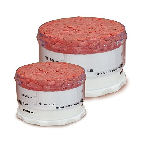 KitchenArt Adjust-A-Burger Press Set, Plastic, 2-Piece, White - Image 1