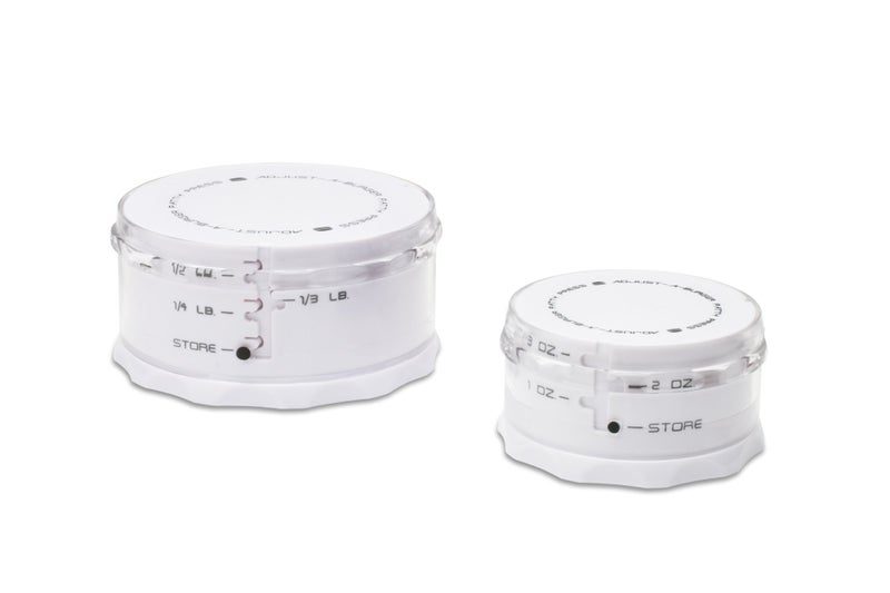 KitchenArt Adjust-A-Burger Press Set, Plastic, 2-Piece, White - Image 4