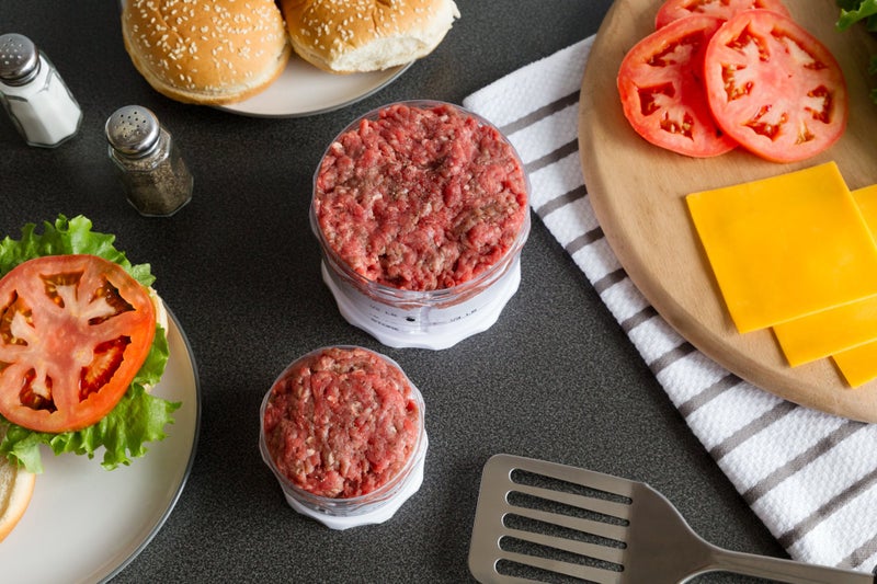 KitchenArt Adjust-A-Burger Press Set, Plastic, 2-Piece, White - Image 5