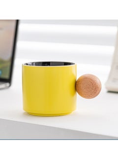 Aideli Ceramic coffee mug, 300ml, tea mug with handle, metal spoon, large coffee mug for home and office, great gift for friends, parents, teachers etc  - Image 1