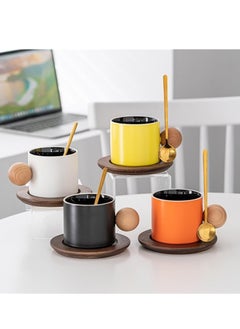 Aideli Ceramic coffee mug, 300ml, tea mug with handle, metal spoon, large coffee mug for home and office, great gift for friends, parents, teachers etc  - Image 2