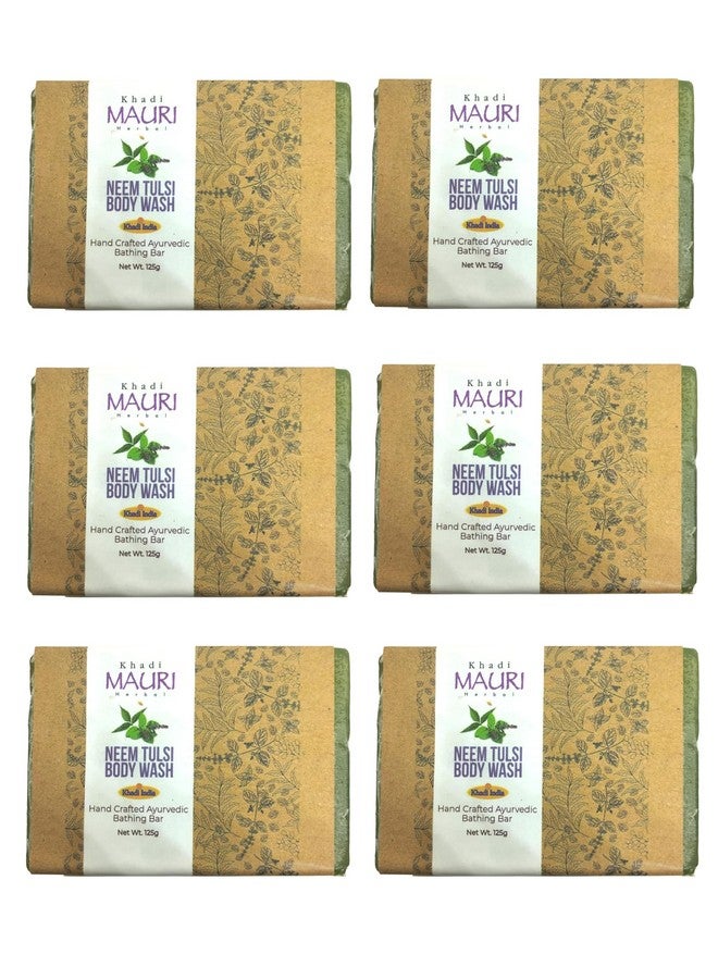 Khadi Mauri Herbal Neem Tulsi Soap 125 gm (Pack of 6)