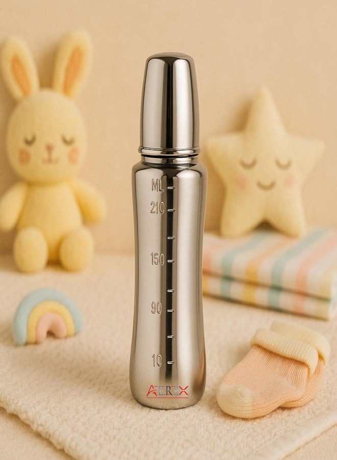 AEREX 304 Grade Stainless Steel Baby Feeding Bottle | Feeding Bottle for Babies, Infants & Toddlers | Milk Drinking Bottle | Ideal for Newborns (240 ml) - Image 1