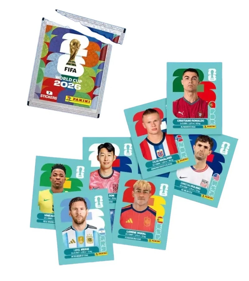 مجموعة ملصقات كأس العالم 2026 – الإصدار الدولي: 7 ملصقات في كل عبوة، و50 عبوة في كل صندوق - Image 4