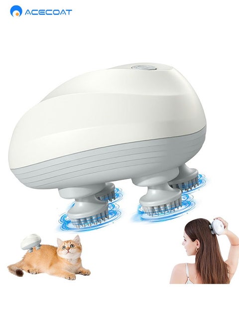 Electric Scalp Massager, Waterproof Portable Electric Head Massager With 4 Replacement Massage Heads For Hair Growth, Stress Relief, Deep Cleaning, And Full Body Massage