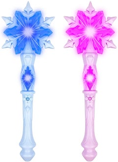 2 Pieces Frozen Snowflake Magic Wand Toy With Sound For Children