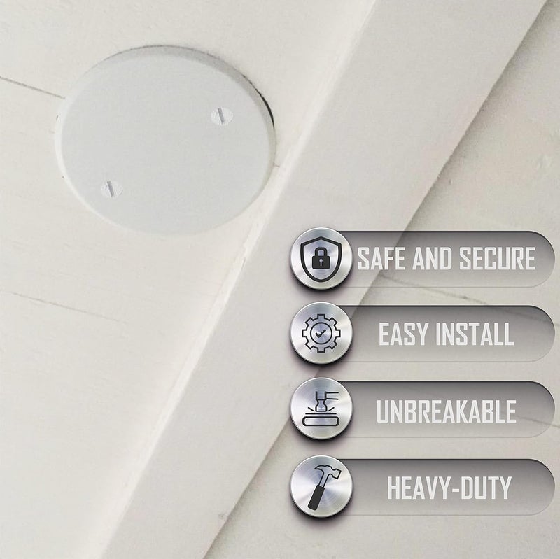 TayMac LPB3400 Flat Round Blank Plate Metallic 5 4-Inch. Box Mount, White Finish - Image 5