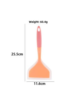 Silicone Jade Burning Shovel Non-Stick Special Shovel Thick Egg Burning Shovel Silicone Fried Shovel Wide Stick Shovel Fried Egg Shovel-Color:Pink Orange