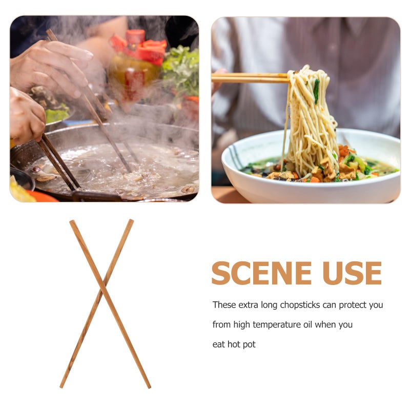 Olive Wood Cooking Chopsticks 25cm Reusable Non Toxic Kitchen Utensils For Hot Pot - Image 4