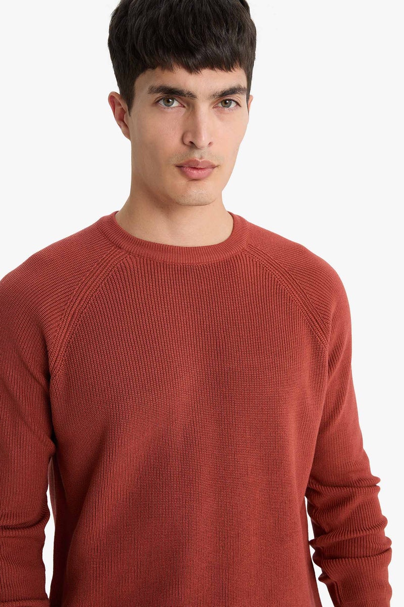 DeFacto Orange Man Standard Fit Crew Neck Knitwear Pullover Casual - Image 3