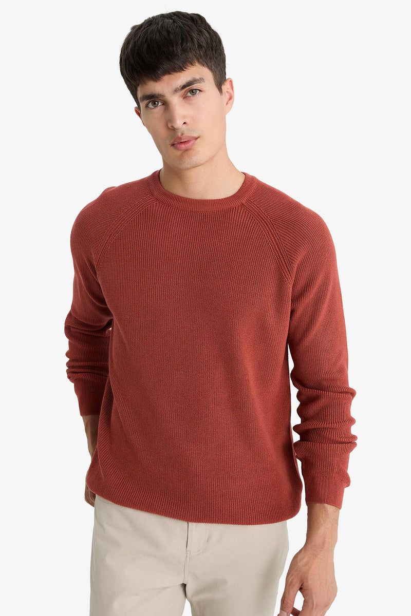 DeFacto Orange Man Standard Fit Crew Neck Knitwear Pullover Casual - Image 5