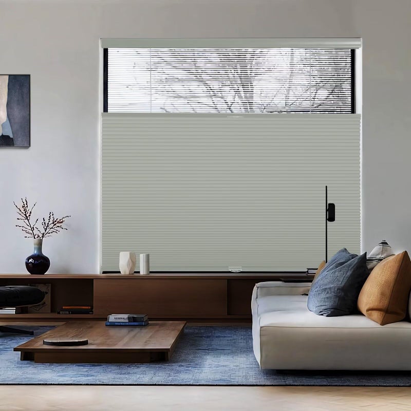 MYshade Top Down Bottom Upï¼ˆTDBUï¼‰ Cellular Shades, 1.5 inch Cordless Blackout Honeycomb Pleated Blinds for Windows Home Bedroom Office, Light Control, Thermal Insulated, 34" W x 72" H, Gray - Image 3