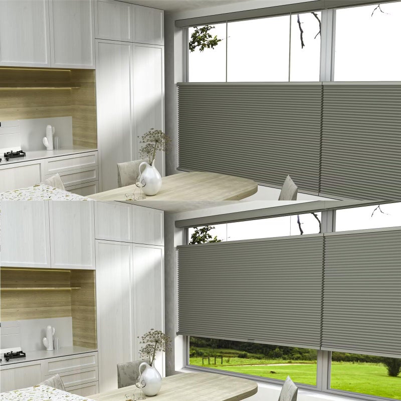 MYshade Top Down Bottom Upï¼ˆTDBUï¼‰ Cellular Shades, 1.5 inch Cordless Blackout Honeycomb Pleated Blinds for Windows Home Bedroom Office, Light Control, Thermal Insulated, 34" W x 72" H, Gray - Image 5