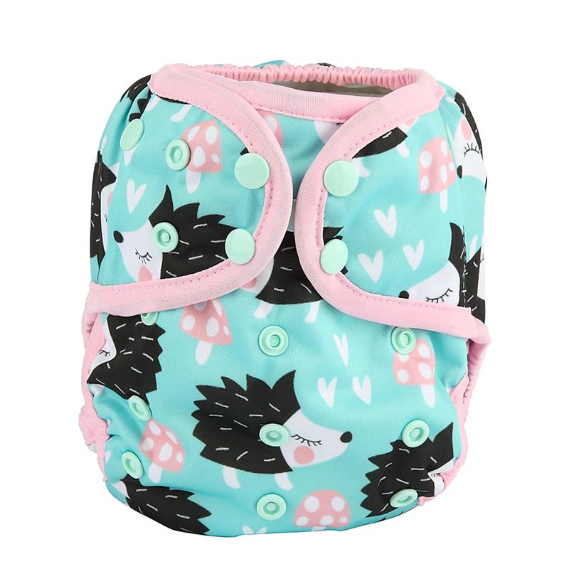 Hibaby One Size Cloth Diaper Cover Snap With Double Gusset (Hedgehog) - Image 1