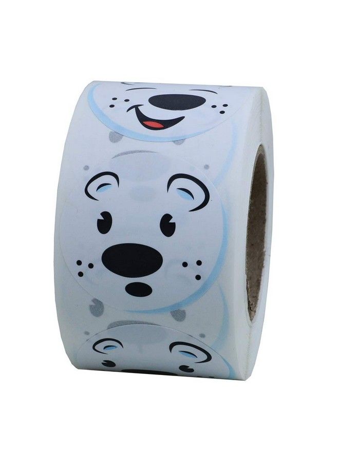 Hybsk ملصقات وجه دب قطبي لطيف ملصقات حيوانات 1.5 بوصة دائري - Image 4