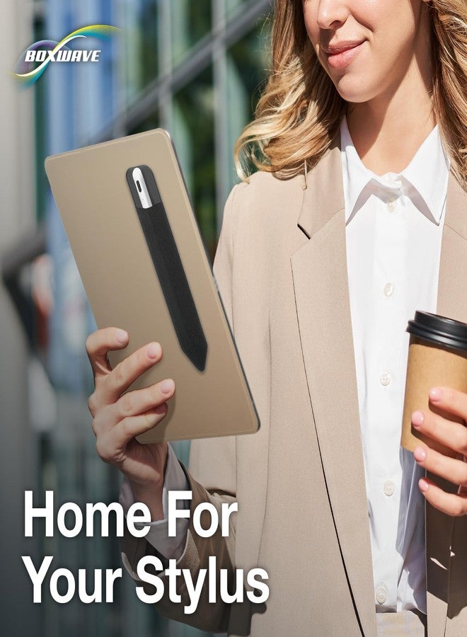 BoxWave Stylus Pouch Compatible with Apple iPhone 13 mini - Stylus PortaPouch, Pen Stylii Holder Carrier Portable Self-Adhesive - Jet Black - Image 5