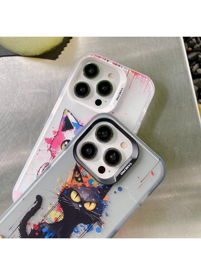 اس-توب جراب لهاتف iPhone 12 من مادة TPU بتصميم حيوانات ملونة بالحبر - Image 4