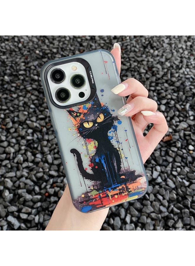 اس-توب جراب لهاتف iPhone 12 من مادة TPU بتصميم حيوانات ملونة بالحبر - Image 2