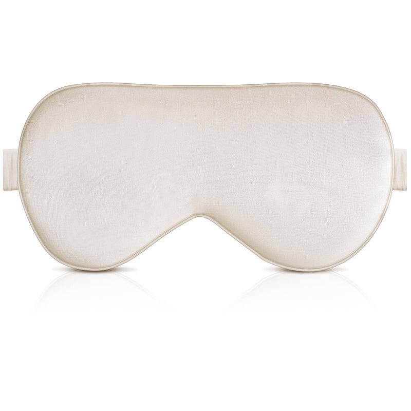 BOKOR Nature Silk Sleep Eye Mask FSAHSA Eligible Sleeping Mask Dark Circles and Puffiness Improve Sleep Light Blocking Eye Cover Ideal Birthday Gift with Gift Package Champagne
