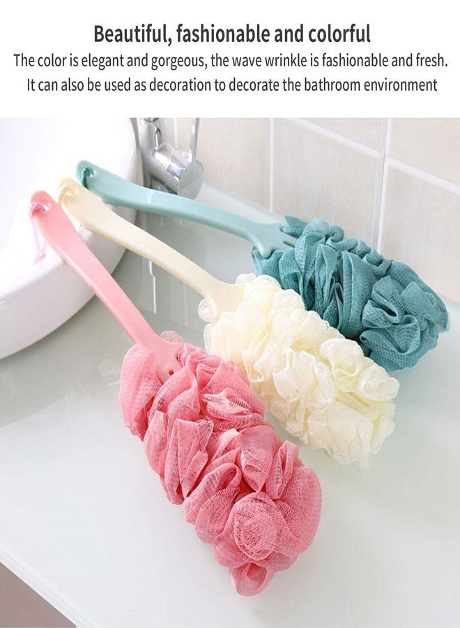 Nutteri 3 Pack Back Scrubber Long Handled Bath Brush Soft Mesh Sponge Exfoliating Body Scrub Back Cleaner Loofah Bathroom Shower Accessories for Women and Men (Multiple Colors) - Image 4