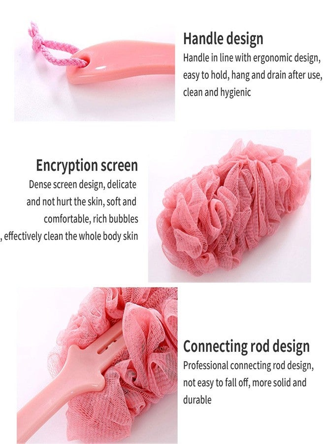 Nutteri 3 Pack Back Scrubber Long Handled Bath Brush Soft Mesh Sponge Exfoliating Body Scrub Back Cleaner Loofah Bathroom Shower Accessories for Women and Men (Multiple Colors) - Image 5