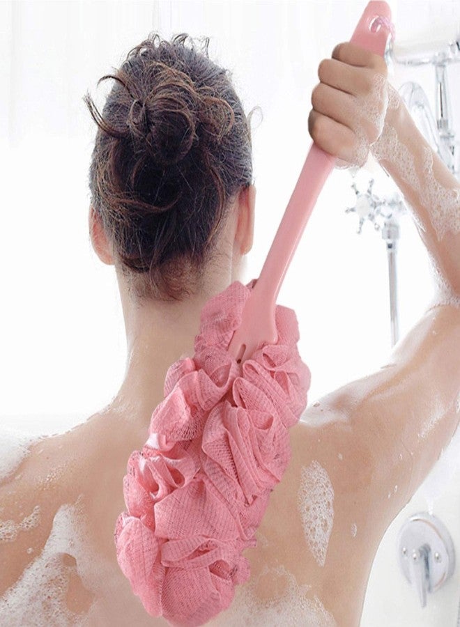 Nutteri 3 Pack Back Scrubber Long Handled Bath Brush Soft Mesh Sponge Exfoliating Body Scrub Back Cleaner Loofah Bathroom Shower Accessories for Women and Men (Multiple Colors) - Image 2
