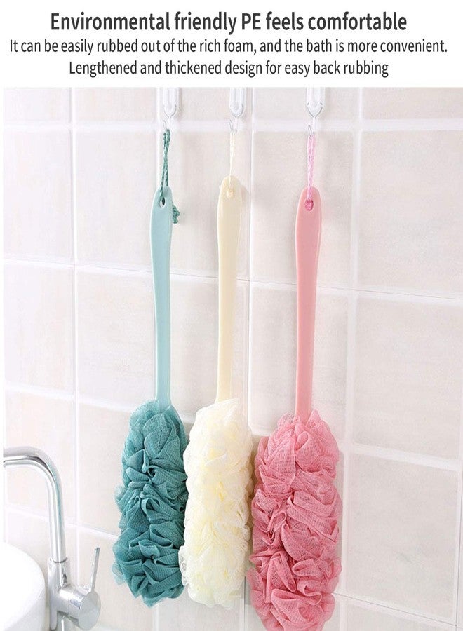 Nutteri 3 Pack Back Scrubber Long Handled Bath Brush Soft Mesh Sponge Exfoliating Body Scrub Back Cleaner Loofah Bathroom Shower Accessories for Women and Men (Multiple Colors) - Image 3