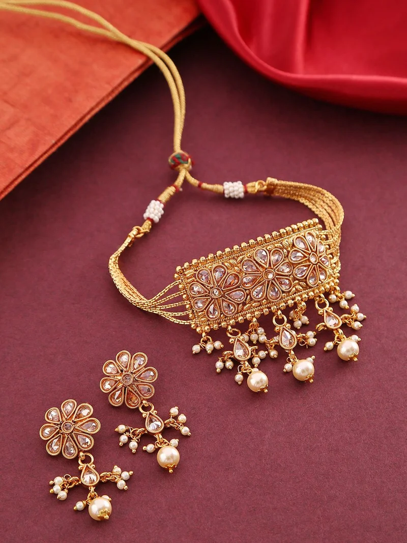 Priyaasi Plated Dome Shape Jhumkas