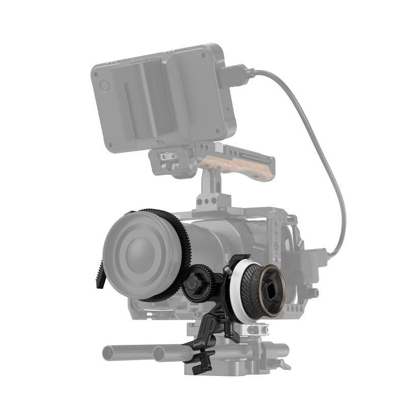 SmallRig Mini Follow Focus with A/B Stops & 15mm Rod Clamp and Snap-on Gear Ring Belt for DLSRs and Mirrorless Cameras, Fits Different Diameter Lenses Up to 114mm - 3010C - Image 2