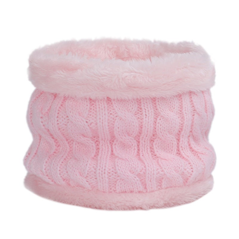 Kids Knit Beanie Scarf Set Winter Warm Pom-Pom White Scarf  - Image 2